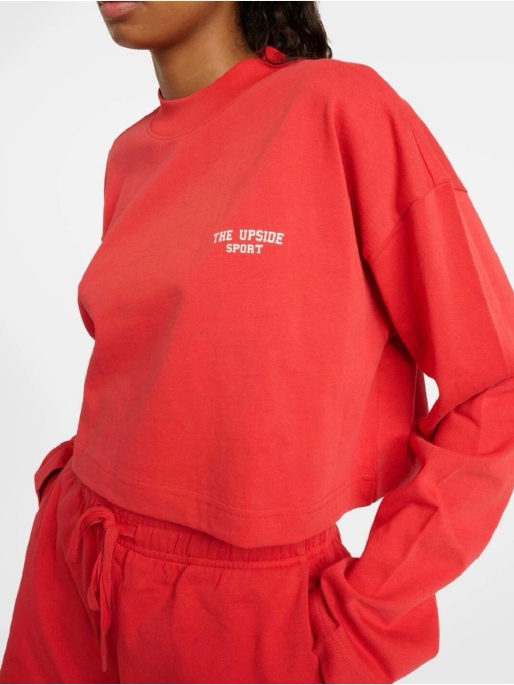 The Upside Sabrina cropped red crewneck sweatshirt S